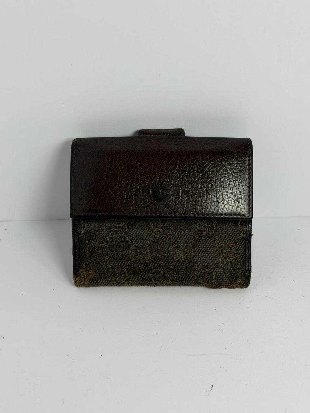 Gucci Monogram GG Monogram Brown Bifold Compact Wallet